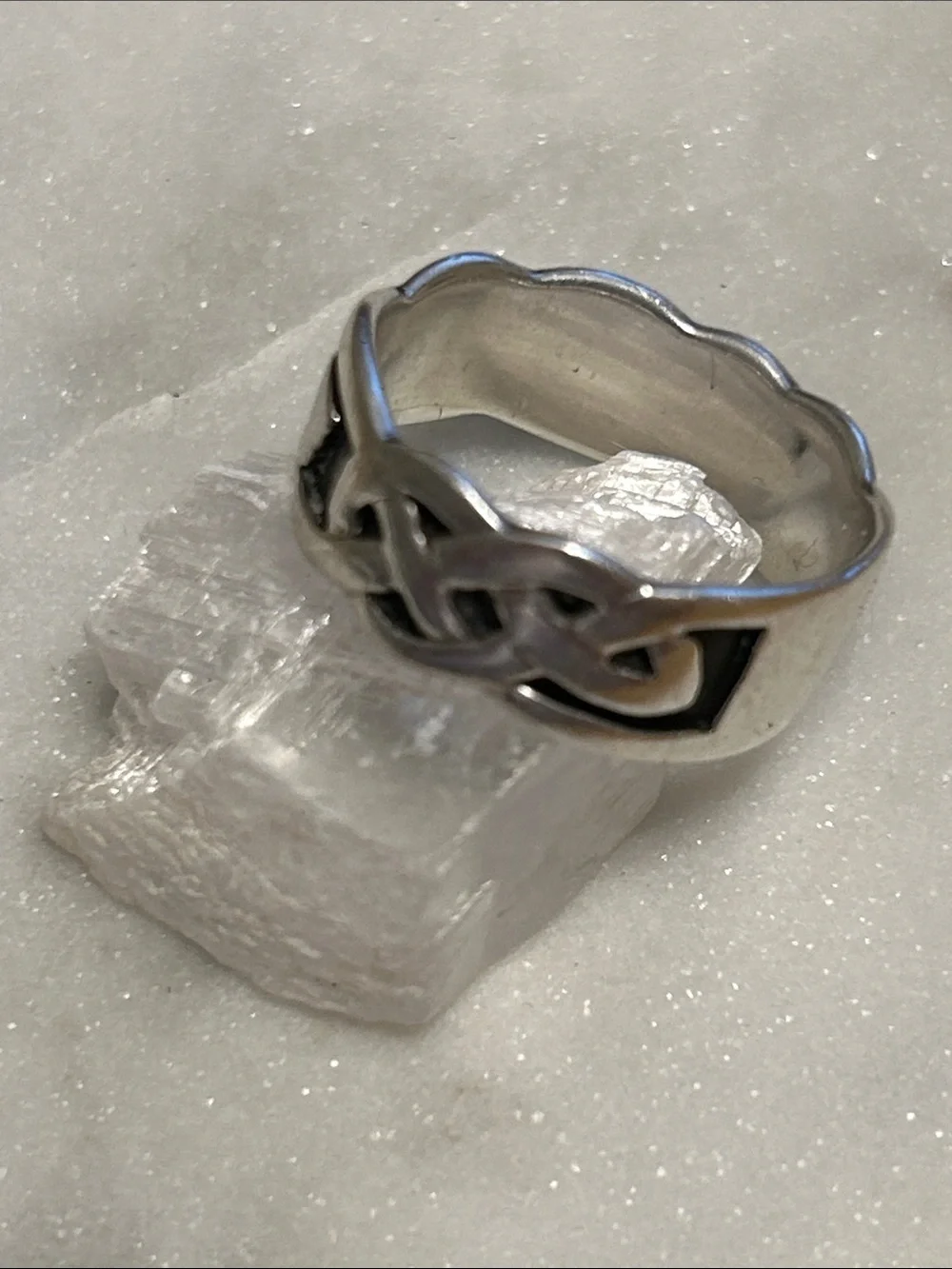 Sterling Silver Celtic Knot Men's Band - Silver